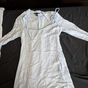 Forever 21 Shimmering Silver Long Sleeve Dress